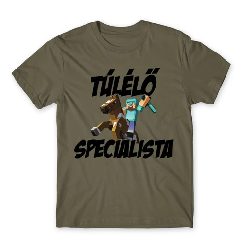 Cink Minecraft férfi rövid ujjú póló - Túlélő specialista