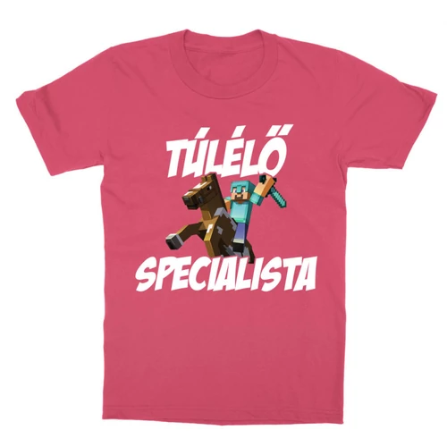 Pink Minecraft gyerek rövid ujjú póló - Túlélő specialista