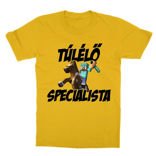 Sárga Minecraft gyerek rövid ujjú póló - Túlélő specialista