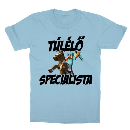 Világoskék Minecraft gyerek rövid ujjú póló - Túlélő specialista