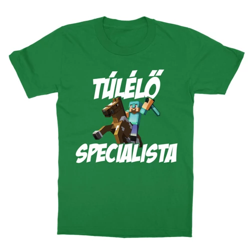 Zöld Minecraft gyerek rövid ujjú póló - Túlélő specialista