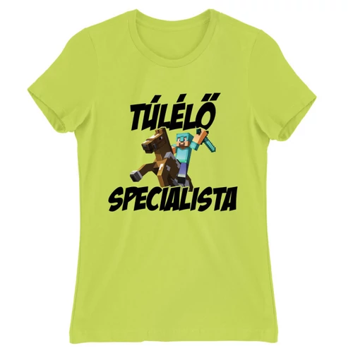 Almazöld Minecraft női rövid ujjú póló - Túlélő specialista