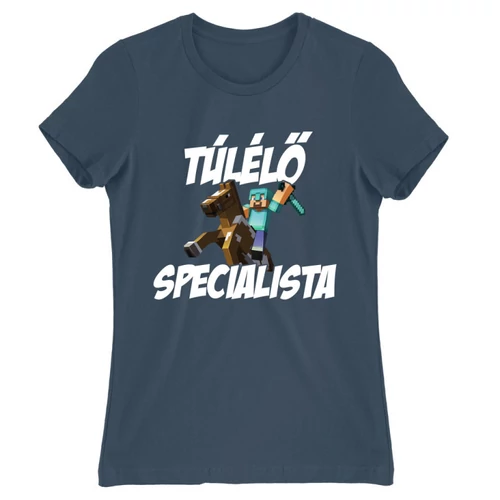 Denim Minecraft női rövid ujjú póló - Túlélő specialista