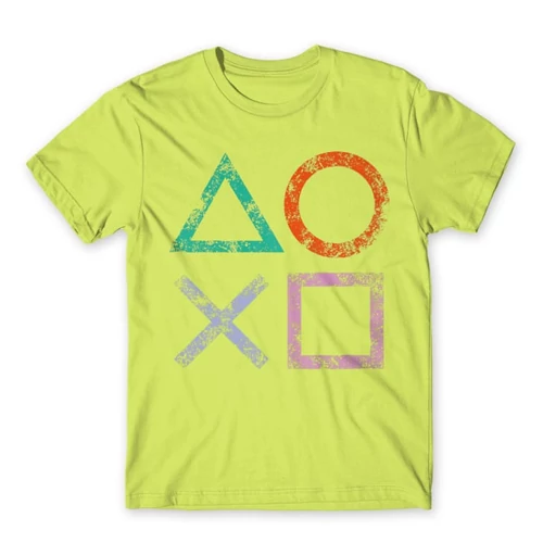 Almazöld PlayStation - férfi rövid ujjú póló - Symbols