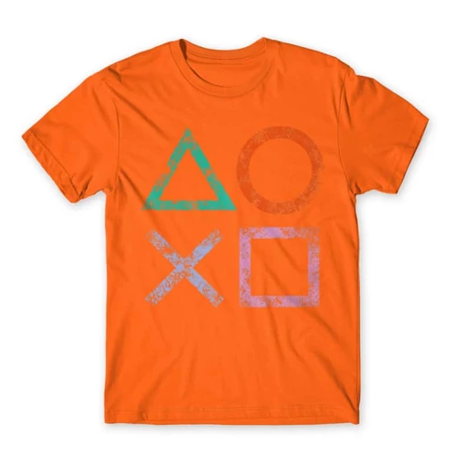 Narancs PlayStation - férfi rövid ujjú póló - Symbols