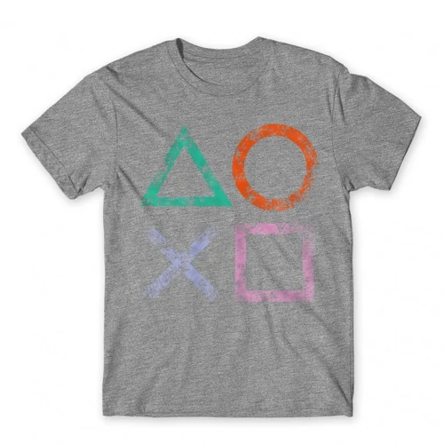 Sportszürke PlayStation - férfi rövid ujjú póló - Symbols