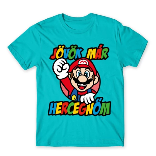 Atollkék Super Mario férfi rövid ujjú póló - Herceg