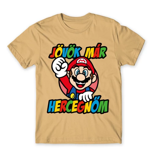 Homok Super Mario férfi rövid ujjú póló - Herceg