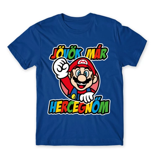 Királykék Super Mario férfi rövid ujjú póló - Herceg