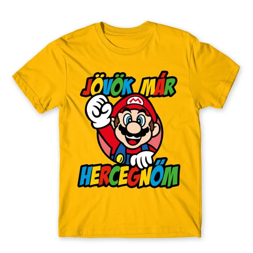Sárga Super Mario férfi rövid ujjú póló - Herceg