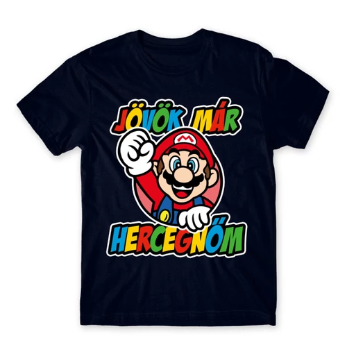 Sötétkék Super Mario férfi rövid ujjú póló - Herceg