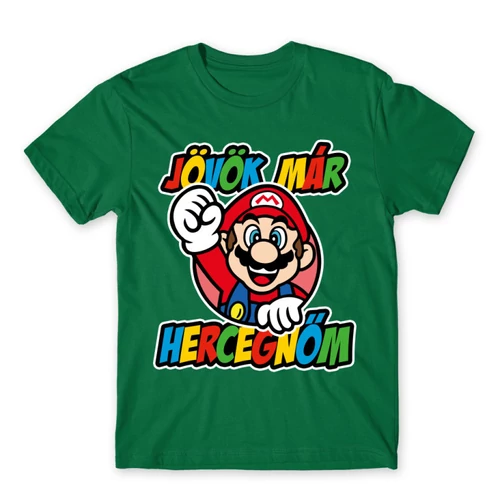 Zöld Super Mario férfi rövid ujjú póló - Herceg