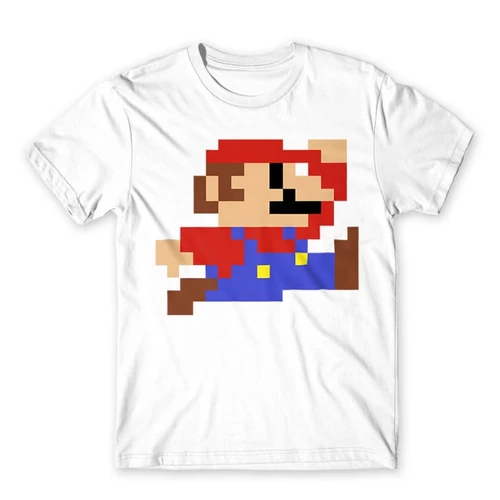 Fehér Super Mario férfi rövid ujjú póló - Jump