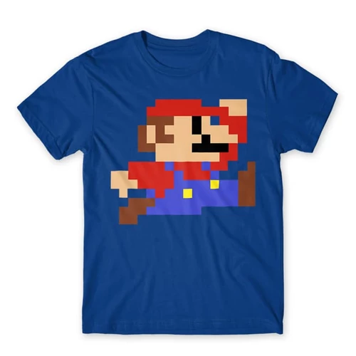 Királykék Super Mario férfi rövid ujjú póló - Jump