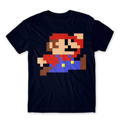 Sötétkék Super Mario férfi rövid ujjú póló - Jump