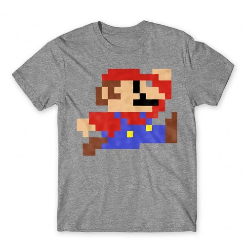 Sportszürke Super Mario férfi rövid ujjú póló - Jump
