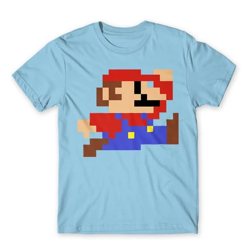 Világoskék Super Mario férfi rövid ujjú póló - Jump
