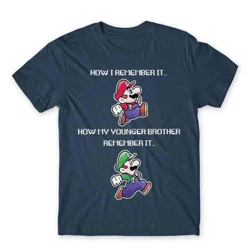 Denim Super Mario férfi rövid ujjú póló - Remember