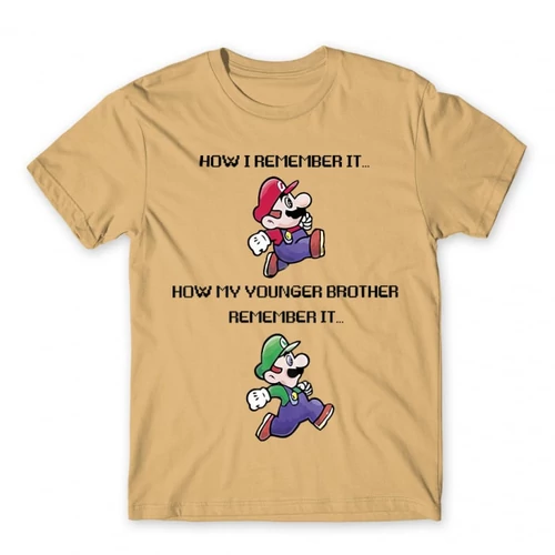 Homok Super Mario férfi rövid ujjú póló - Remember