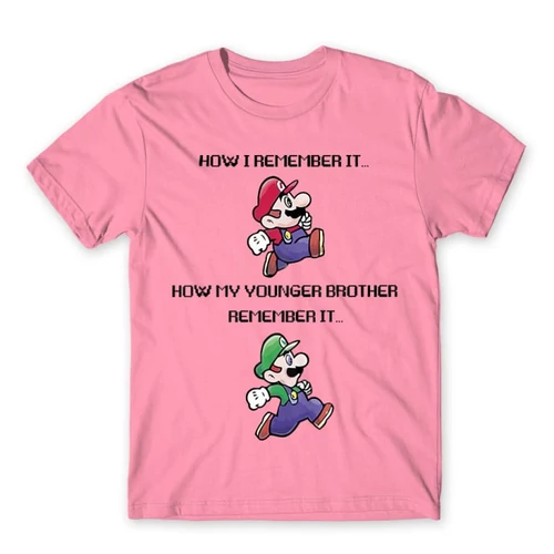 Világos Super Mario férfi rövid ujjú póló - Remember
