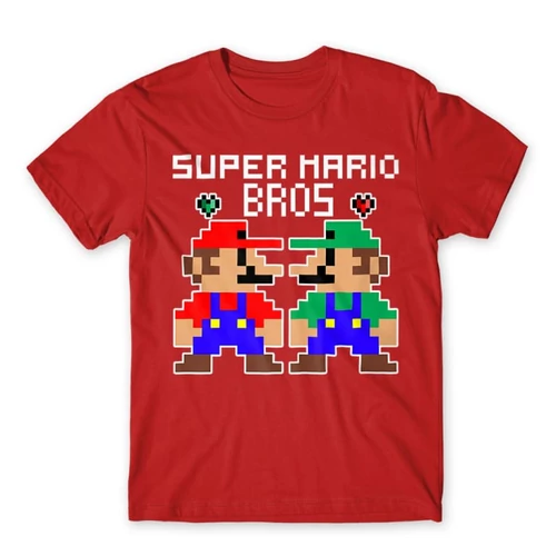 Piros Super Mario férfi rövid ujjú póló - Super Mario Bros