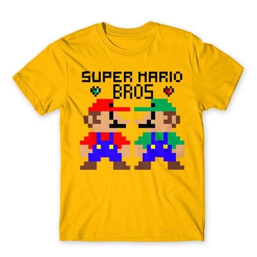 Sárga Super Mario férfi rövid ujjú póló - Super Mario Bros