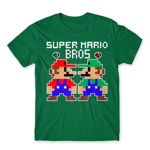 Zöld Super Mario férfi rövid ujjú póló - Super Mario Bros