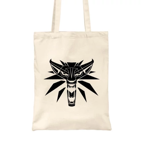 Homok The Witcher vászontáska - Wolf head logo