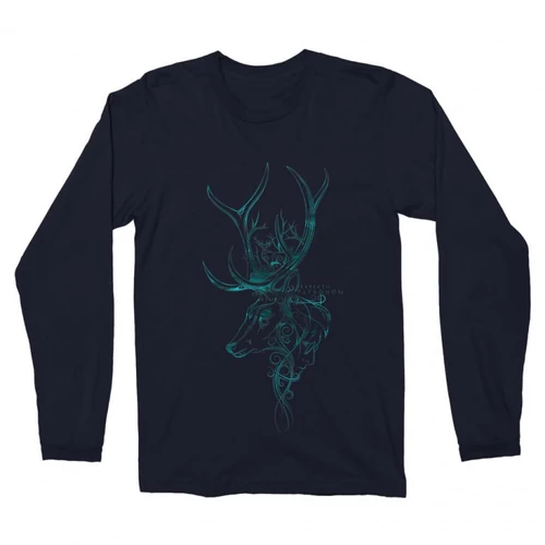 Sötétkék Harry Potter férfi hosszú ujjú póló - Expecto Patronum Art