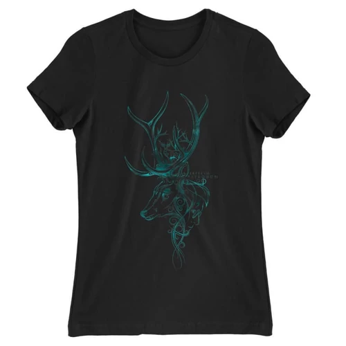 Fekete Harry Potter női rövid ujjú póló - Expecto Patronum Art