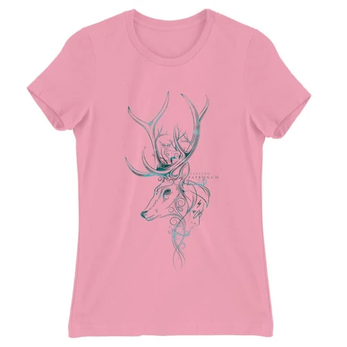 Világos rózsaszín Harry Potter női rövid ujjú póló - Expecto Patronum Art