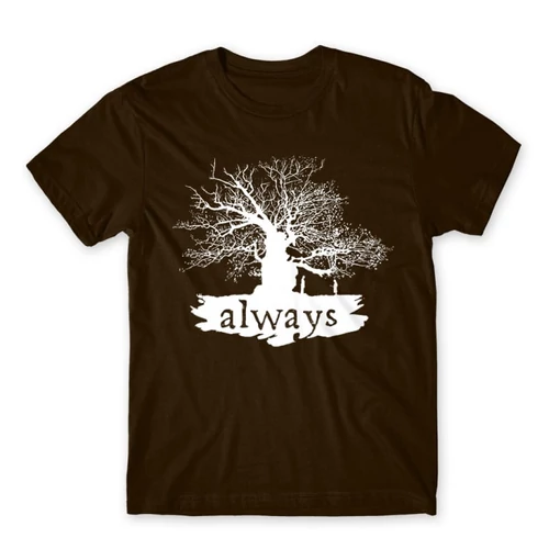 Barna Harry Potter férfi rövid ujjú póló - Always Tree silhouette