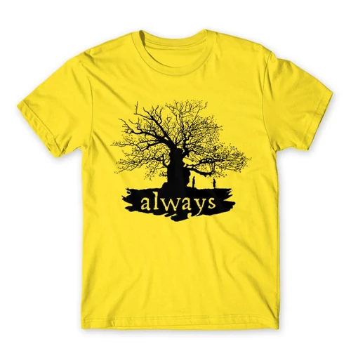 Citromsárga Harry Potter férfi rövid ujjú póló - Always Tree silhouette