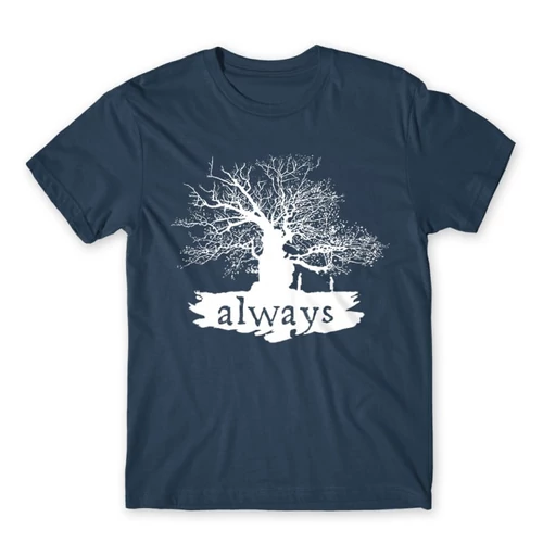 Denim Harry Potter férfi rövid ujjú póló - Always Tree silhouette