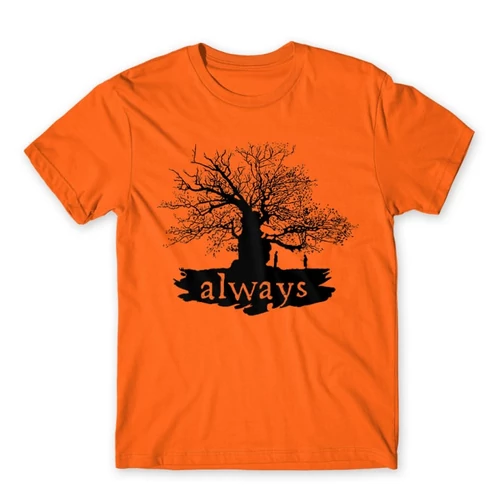 Narancs Harry Potter férfi rövid ujjú póló - Always Tree silhouette