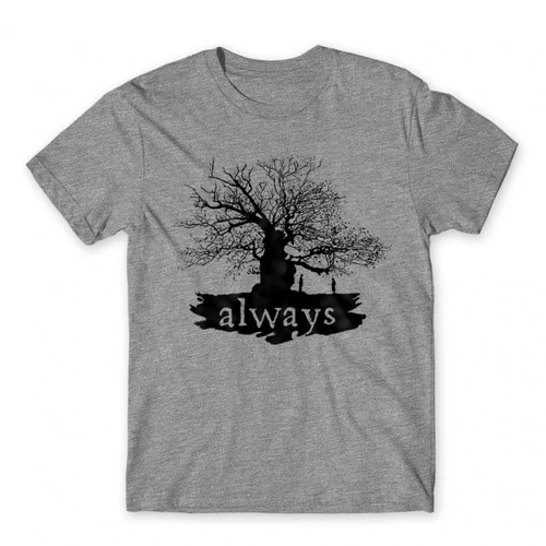 Sportszürke Harry Potter férfi rövid ujjú póló - Always Tree silhouette