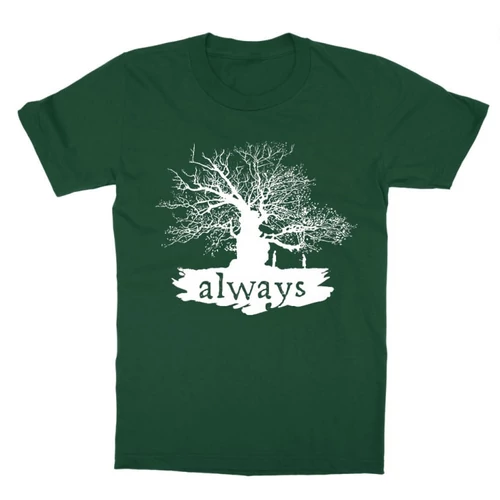 Sötétzöld Harry Potter gyerek rövid ujjú póló - Always Tree silhouette