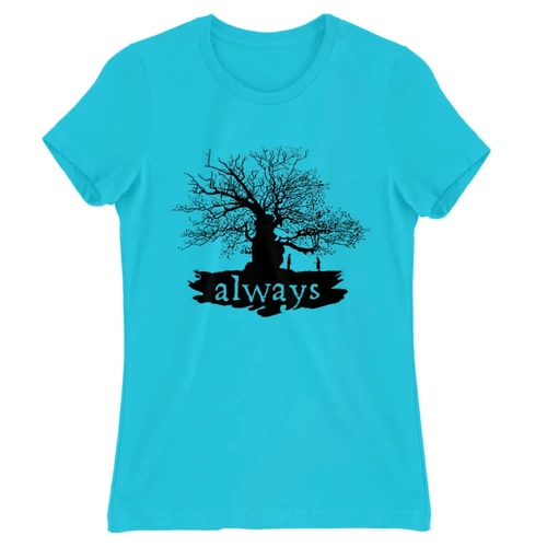 Atollkék Harry Potter női rövid ujjú póló - Always Tree silhouette