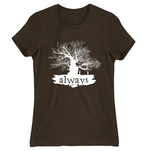 Barna Harry Potter női rövid ujjú póló - Always Tree silhouette