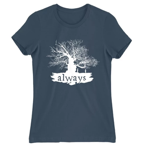 Denim Harry Potter női rövid ujjú póló - Always Tree silhouette