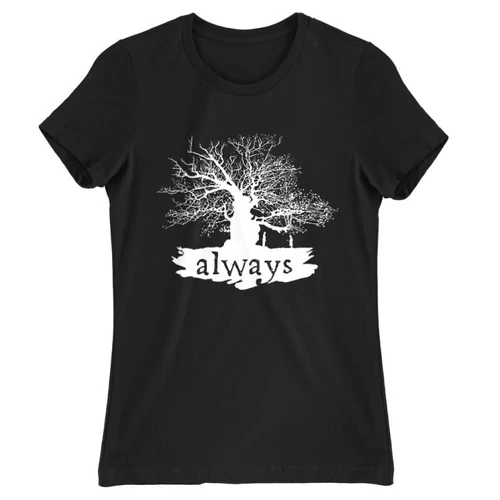 Fekete Harry Potter női rövid ujjú póló - Always Tree silhouette
