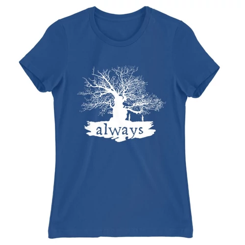 Királykék Harry Potter női rövid ujjú póló - Always Tree silhouette