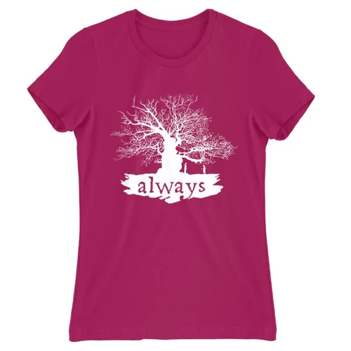 Pink Harry Potter női rövid ujjú póló - Always Tree silhouette