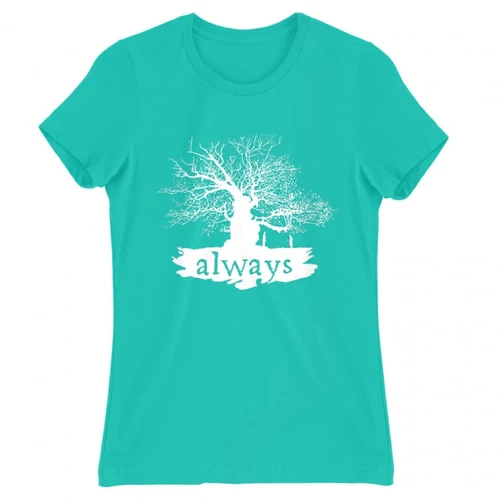 Türkiz Harry Potter női rövid ujjú póló - Always Tree silhouette