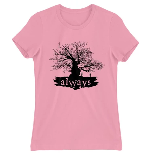 Világos rózsaszín Harry Potter női rövid ujjú póló - Always Tree silhouette