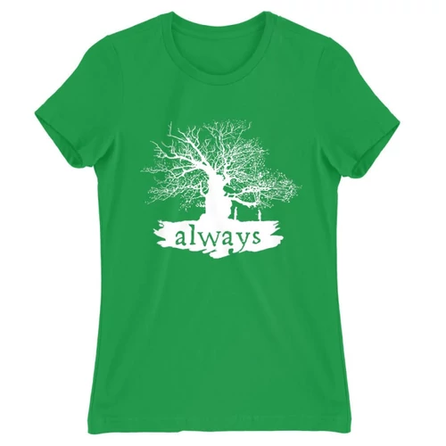 Zöld Harry Potter női rövid ujjú póló - Always Tree silhouette