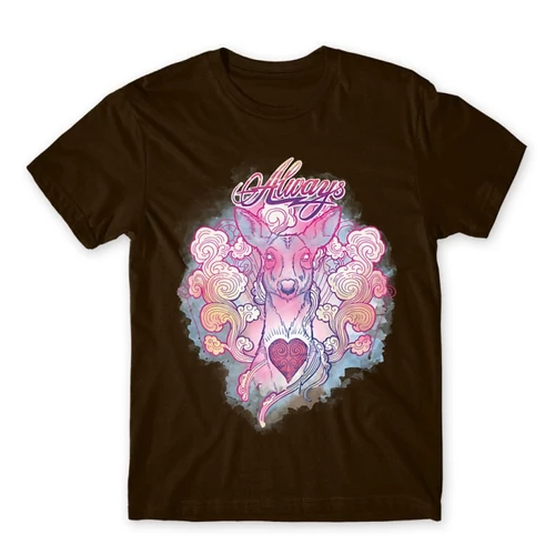 Barna Harry Potter férfi rövid ujjú póló - Always deer