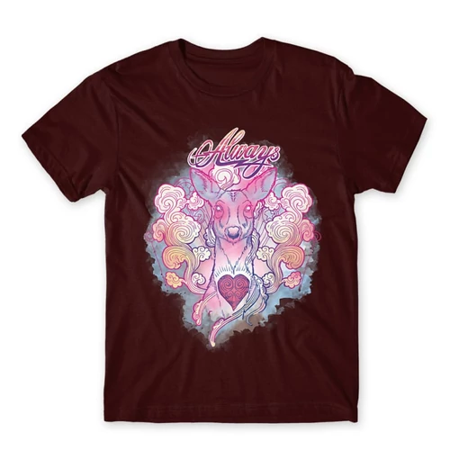 Bordó Harry Potter férfi rövid ujjú póló - Always deer