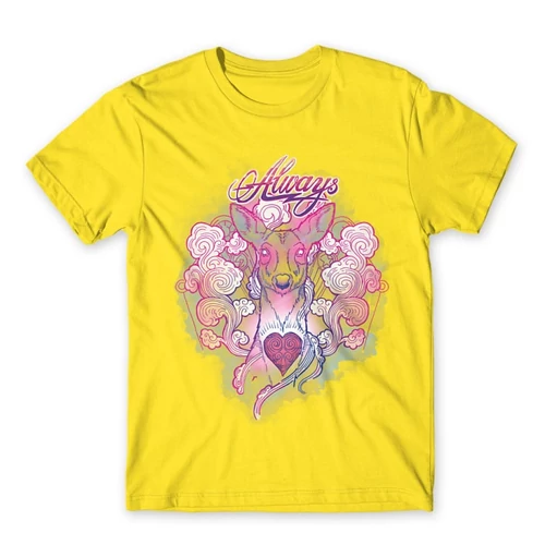 Citromsárga Harry Potter férfi rövid ujjú póló - Always deer