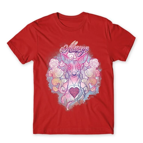 Piros Harry Potter férfi rövid ujjú póló - Always deer